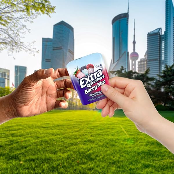 EXTRA REFRESHERS BERRY MIX GUM, 40-PIECE BOTTLE