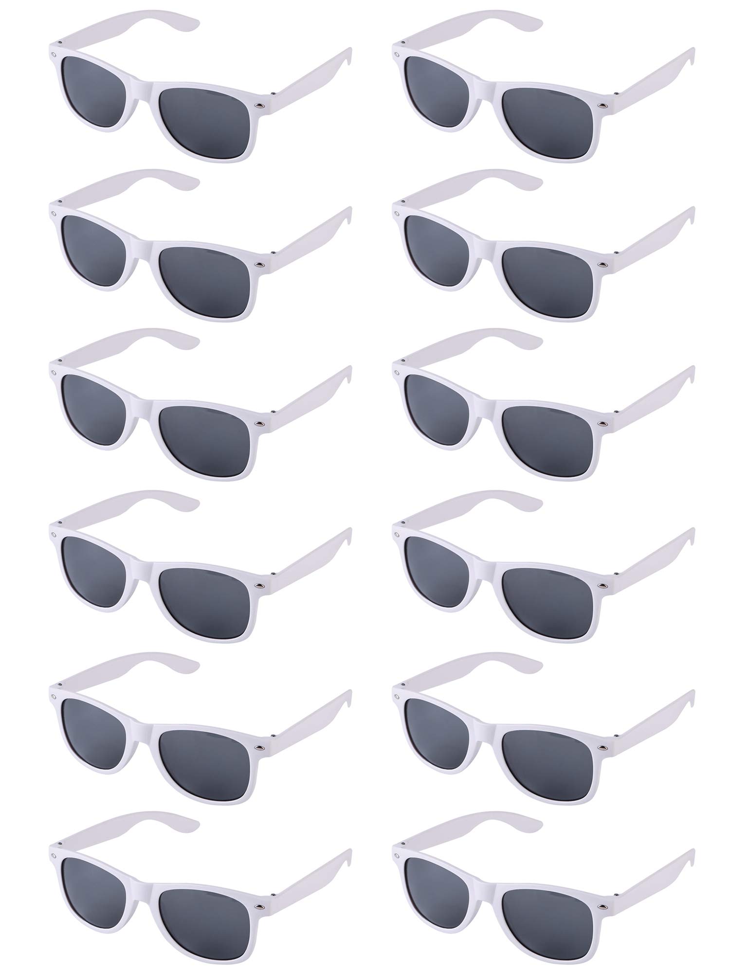 LFYXCW 12pcs 80's Style Novelty White Party Favours Sunglasses Pack for Adults Unisex (12white)