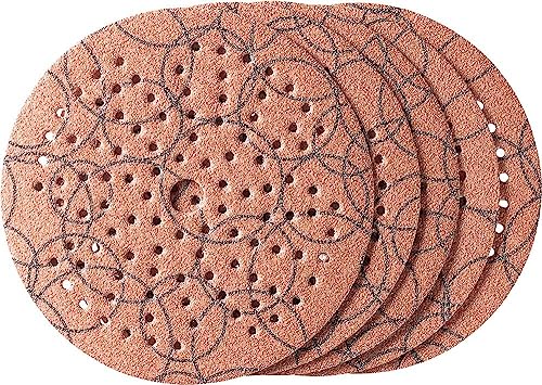 kwb Disco abrasivo Ø 125 mm in corindone con rivestimento antistatico, grana 80, foro universale, incollaggio in resina sintetica e supporto di carta rinforzato