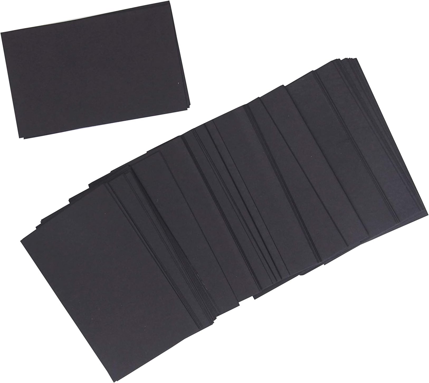 NOZOMI Black Index Cards, Flash Cards, Message Cards (3X5 Inch - 100 Cards) - with White Pen