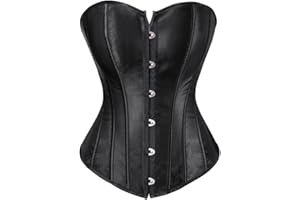 Kranchungel Corset Tops for Women Satin Lace Up Corset Top Plus Size Gothic Corset Overbust