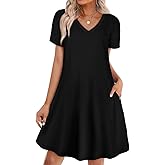 WIHOLL Dresses for Women Casual Summer Loose T Shirt Dress with Pockets Beach Vacation Outfits S-4XL