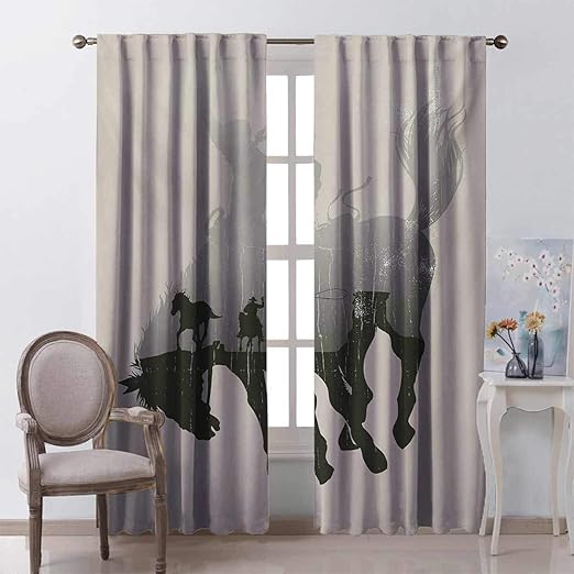 Cortina de aislamiento térmico occidental con tema de vaquero