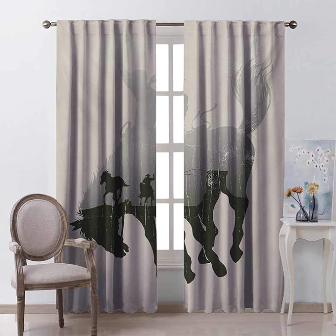 Cortina de aislamiento térmico occidental con tema de vaquero