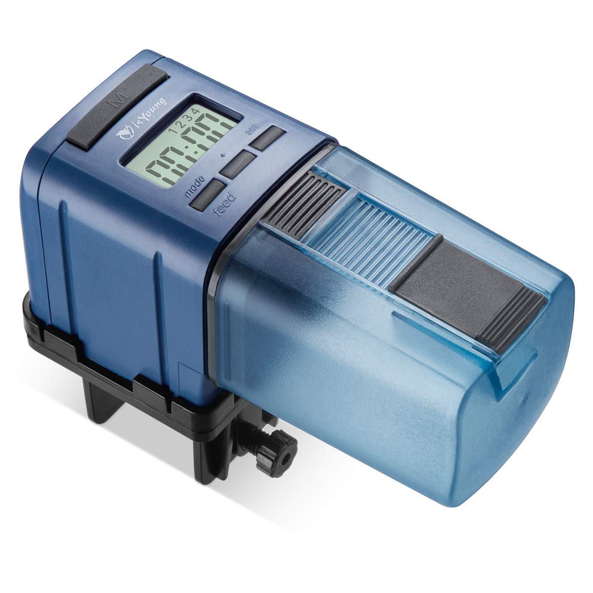 isYoung 175ML Distributeur de Nourriture pour Poissons Automatique Numérique Alimentateur de Poissons Multifonctionnel pour Aquarium,Écran LCD Pendant Vacances/Déplacement/Hors de la Maison