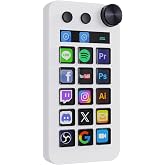 TreasLin VSDinside Macro Keyboard Stream Controller Deck with 18 Customizable Macro Keys support Numberic/Calculator/Stream Controller Mode to Trigger Actions in OBS Twitch YouTube for Content Creators Streamer Compatible with PC &amp; Mac N1 White