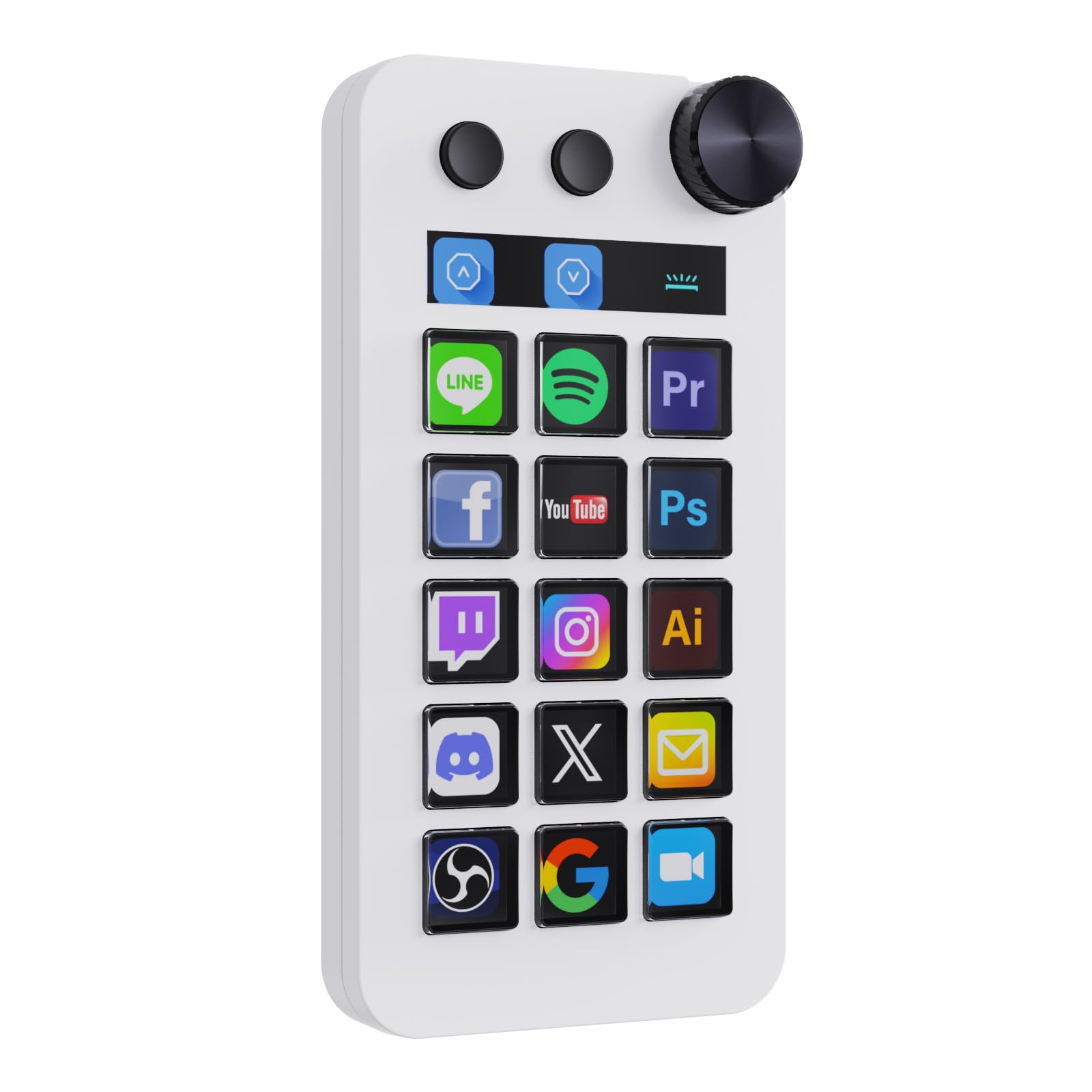TreasLin VSDinside Macro Keyboard Stream Controller Deck with 18 Customizable Macro Keys support Numberic/Calculator/Stream Controller Mode to Trigger Actions in OBS Twitch YouTube for Content Creators Streamer Compatible with PC & Mac N1 White