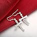 KOREA-JIAEN Fashion Jewelry S925 Sterling Silver Plated Base Dangle Earrings (Cross)