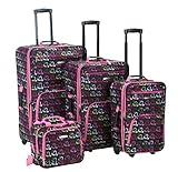 Rockland Luggage 4 Piece Luggage Set, Heart, One Size