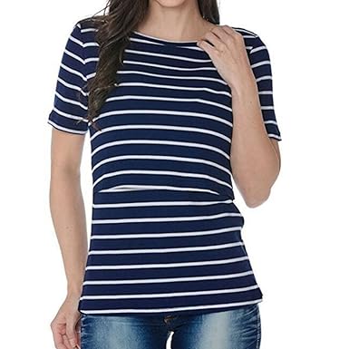 Juleya Maternity Clothes Breastfeeding Tops Nursing Top Short Sleeve