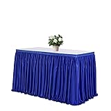 Royal Blue Table Skirt: 6ft Polyester Pleated Table