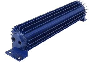 Aramox 12-inch Universal Aluminum Transmission Cooler, Dual Pass Finned Anodized Heat Sink with NPT Tubing Fittings, Blue, fo