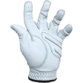 Monkey Grip Power Pad Golf Glove Cabretta Leather Non-Slip Left Hand | Diagonal Finger Pads &amp; Dual Palm Pads Reduce Slip, stabilize Swing, Absorb Shock, Boost Distance &amp; Accuracy