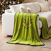 Collectibles Dr. Seuss The Grinch Holiday Christmas Bedding Super Plush Cozy Throw, 46 in x 60 in, (Officially Licensed Product) by Franco