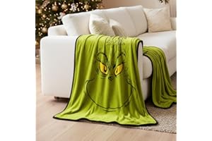 Franco Collectibles Dr. Seuss The Grinch Holiday Christmas Bedding Super Plush Cozy Throw, 46 in x 60 in, (Officially Licensed Product)