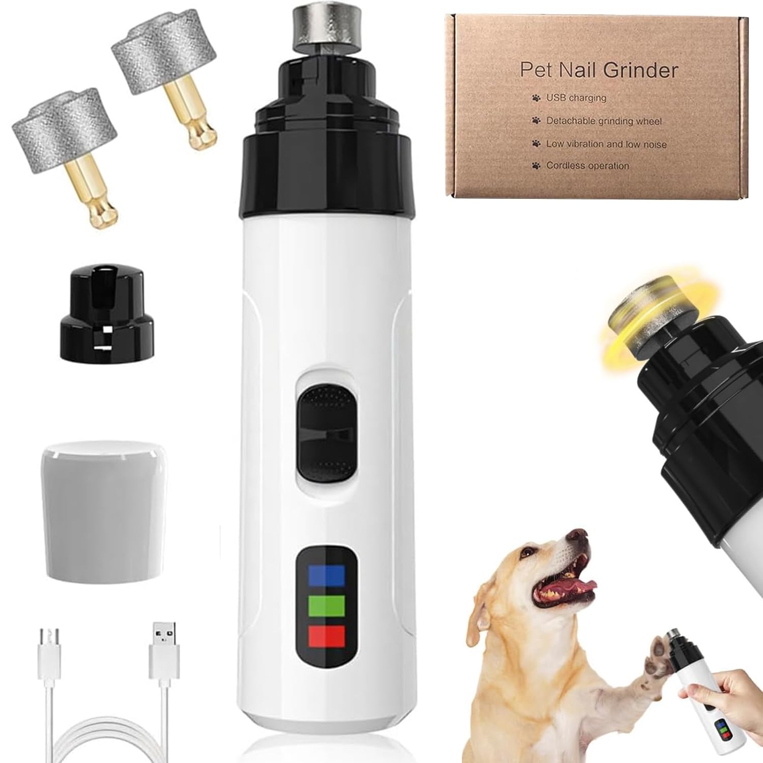 Photo 1 of Tasunte Silent Groom Pro Nail Grinder, 2025 New Electric Dog Nail Trimmer, Pet Nail Grinder for Dogs Cats, Rechargeable Dog Nail Clippers, Pet Paws Grooming & Smoothing Tool