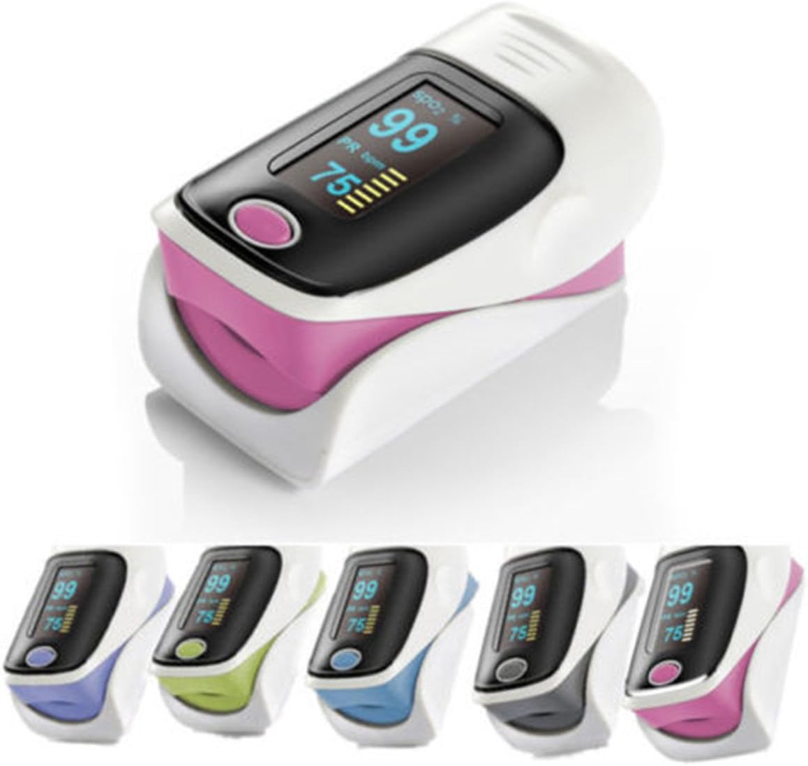 CareforYou® New Version OLED Blood Oxygen fingertip Finger Pulse Oximeter Oxymeter SPO2 PR Monitor (Pink)