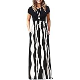 AUSELILY Women's Classic Short Sleeve Loose Plain Casual Long Maxi Dresses for Women 2026