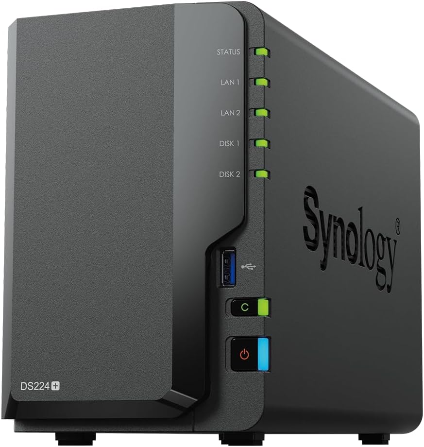 Synology DS224+ 8TB 2 Bay NAS with 2 x 4TB HAT3300 Drives - Ready to Use