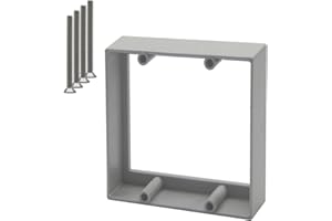 XGGYA 3/4” Double Gang Receptacle Outlet Box Extender,Gray Electrical Outlet Extender for Electrical Box,A Great Helper for Outlet Box Adjustments,1Pack