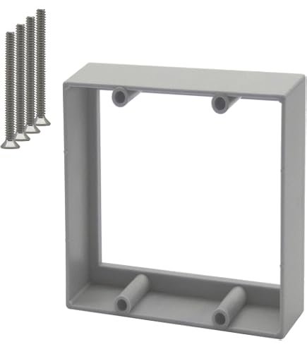 1/2 Inch Two Gang ReceptXtender Outlet Box Extender - 5 Pack, UL Listed, Fits PVC & Metal Boxes