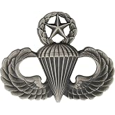 Airborne MASTER Parachutist Paratrooper Jump Wings Pin Oxidized Badge