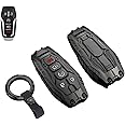 Heavy Key Fob Cover Case Protector for Ford, Keychain, Accessories for Ford F150 Mustang Explorer Edge Fusion Lincoln MKZ MKC MKX(Model-B Black)