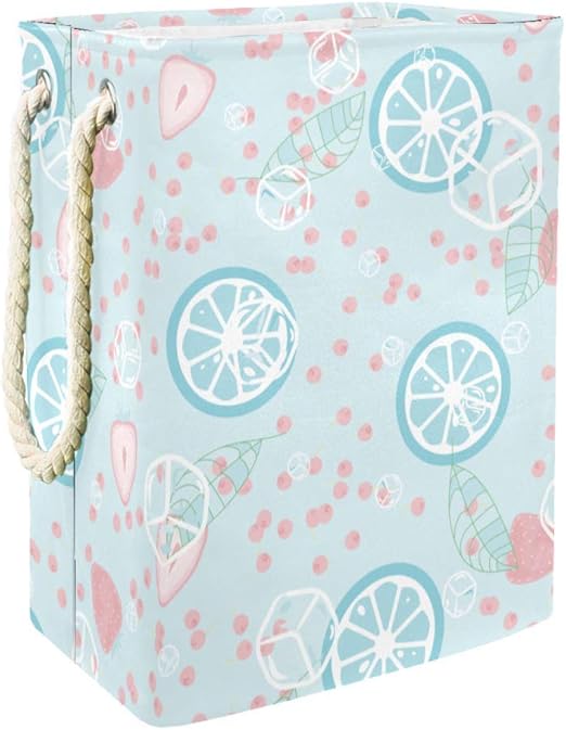 henghenghaha blau-weißer orientalischer Wäschekorb mit Paisleymuster