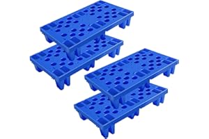 TMINEL Plastic Pallet, Waterproof Storage Grid Pad Lightweight Plastic Pallets for Basement Storage Nestable Pallet for Indoor and Outdoor Floor Cargo Storage (4pcs-11.8 * 19.7 * 3.9in)