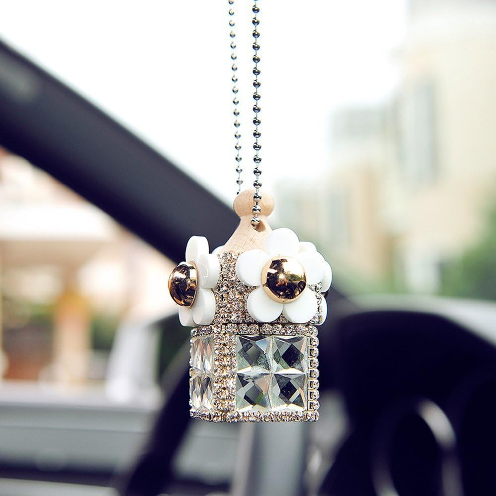 Beautiful Car Pendant Rearview Mirror Air Freshener Perfume Diffuser Hanging Ornament Room Bathroom Perfume Diffuser Ornament (C)