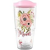 Tervis Floral Cluster Mother's Day Made in USA Double Walled Insulated Tumbler Travel Cup Keeps Drinks Cold & Hot, 24oz, Mom