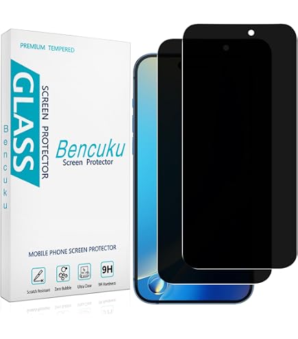 Pokolan 2 Pezzi ‌Blu Privacy Pellicola per iPhone 16, Vetro Temperato