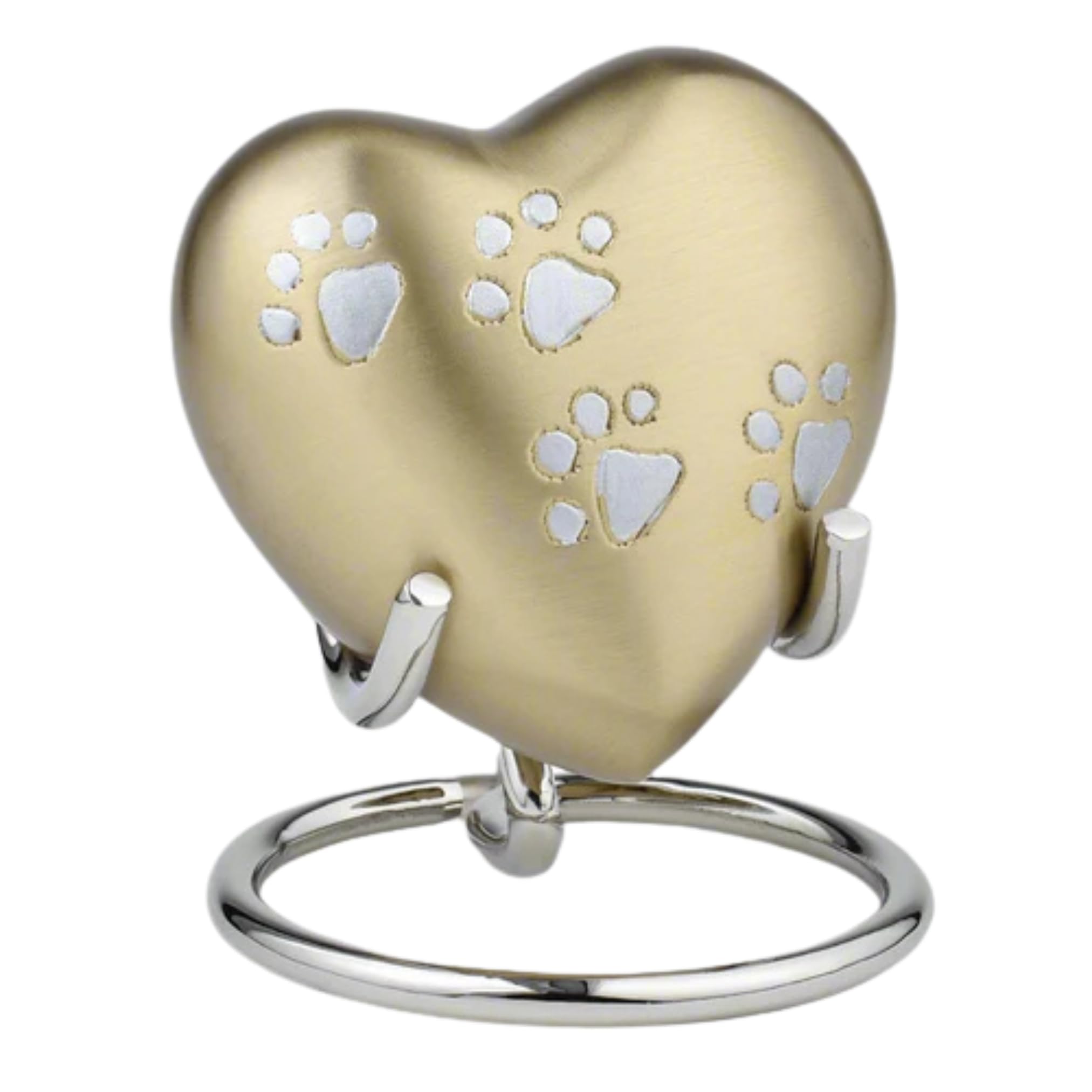 Royal Rapture Urn for ashes Paw Heart Funeral Cremation Memorial Keepsake Pet Dog Cat |With Stand (Gold 3") RHP01-05 โ image 1