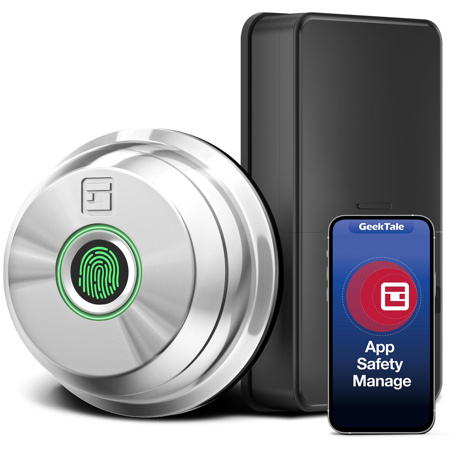 Photo 1 of GeekTale Fingerprint Deadbolt with App, Keyless Entry Door Lock, Smart Lock for Front Door, Smart Deadbolt Lock, Biometric Deadbolt, Electronic Deadbolt Lock for Exterior Door, Auto Lock, Easy Install