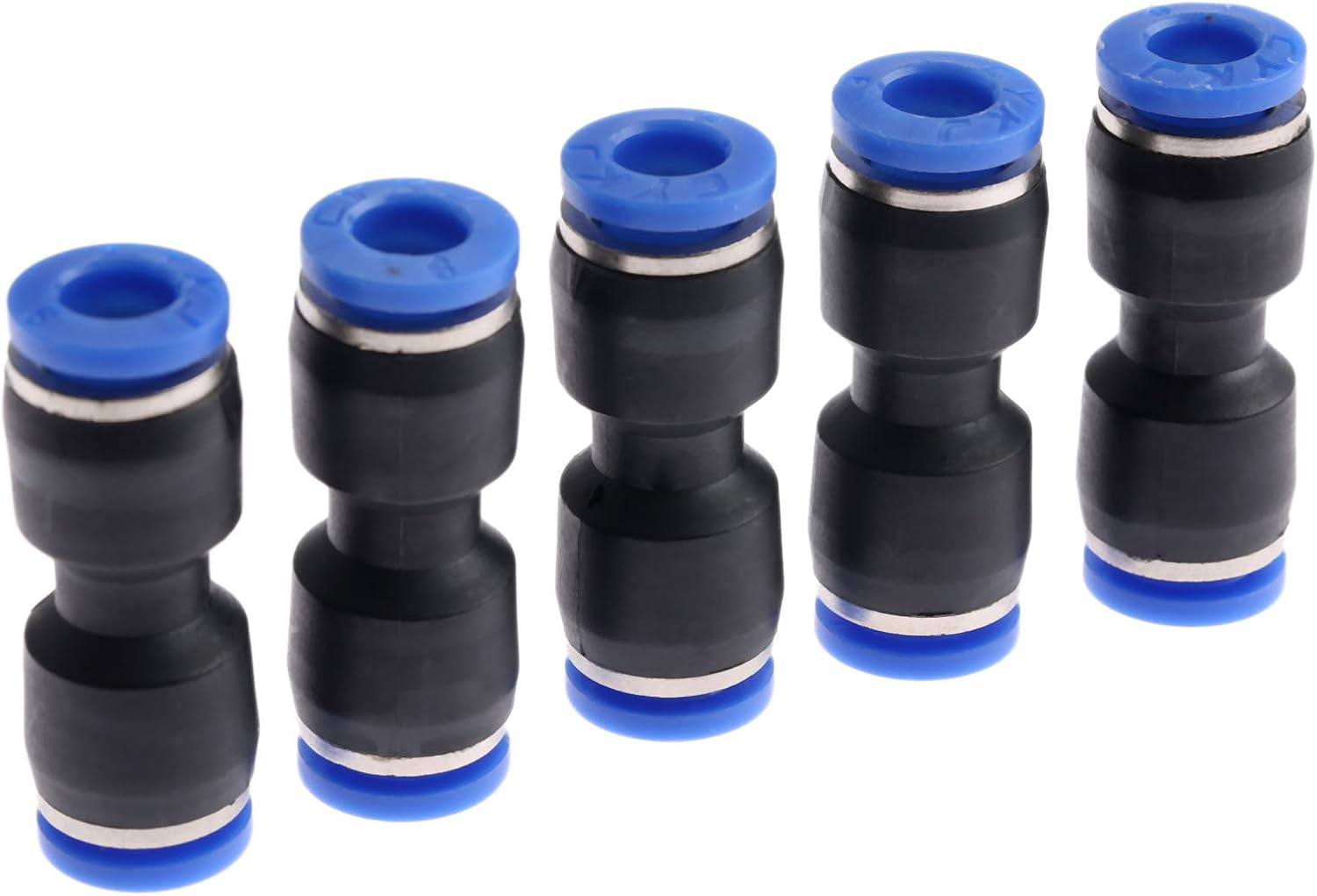 5pcs Pneumatic Straight Union Connectors Push In Fittings For Air Water