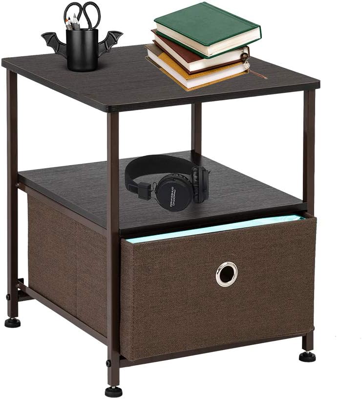 End Table, Sofa Side Table Coffee Table with Drawer Storage