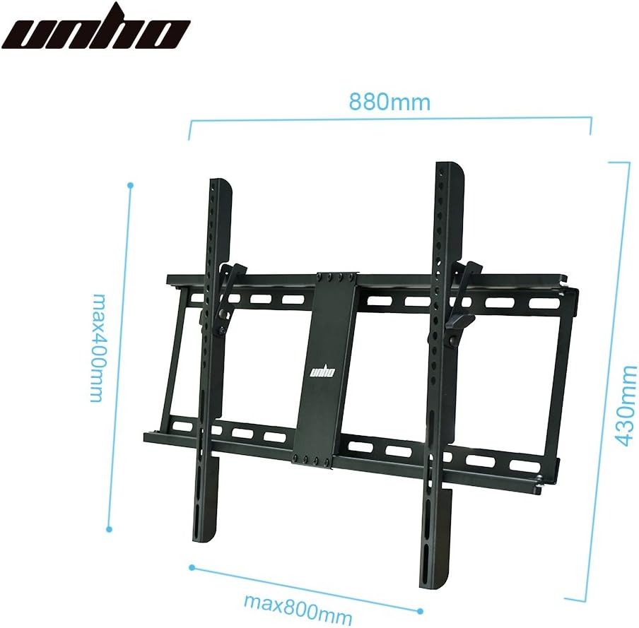 unho 32-85" Fixed TV Wall Mount Bracket Tilt Ultra Slim TV Mount for LED LCD OLED Plasma TVs with Spirit Level Super Strong 132 lbs Weight Capacity VESA up to 800 x 400 - Image 5