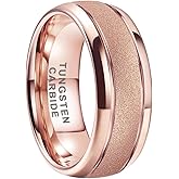 TUTISS 6mm 8mm Black/Gold/Rose Gold/White Tungsten Rings for Men Women Fashion Engagement Wedding Bands Sandblasted Finish I Love You Engraved Comfort Fit