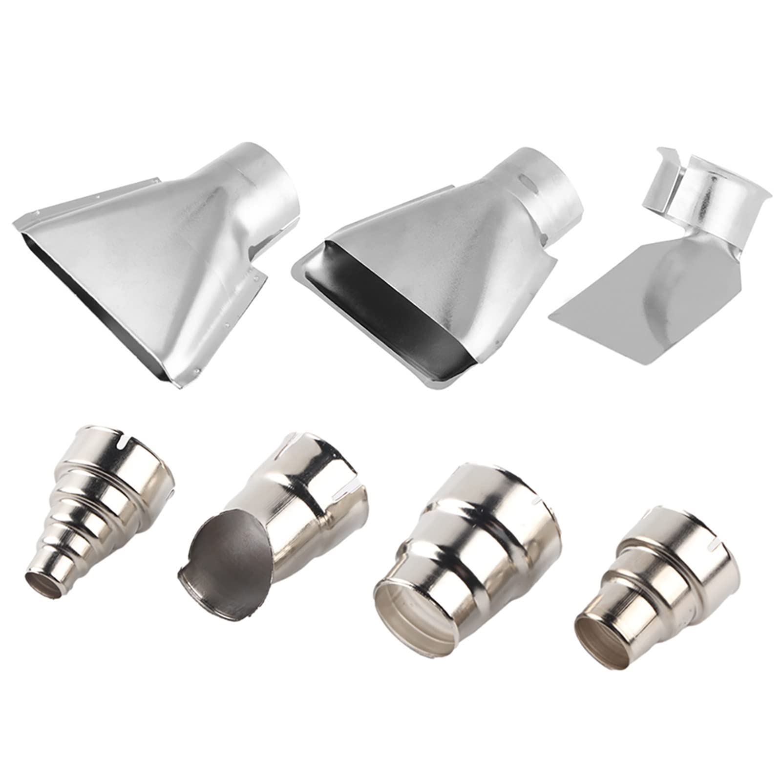 Eujgoov 7pcs Hot Gun Nozzles Stainless, Heat Gun Nozzle Heat Gun m18 Steel Hot Air Gun Accessories Tools Kit Repair Tool for 1500-2000W 35mm Hot Air Gun