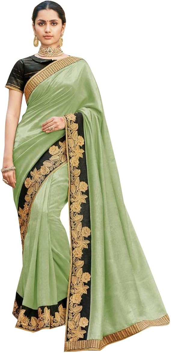 Mint Banarasi Weaving Indian Women 