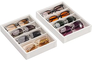 Lolalet Sunglasses Organizer Tray, Velvet Glasses Eyewear Organizer Trays, Sunglass Display Drawer Storage for Women Men