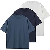 KEEPSHOWING Men's Cotton T-Shirts Oversized Unisex Short Sleeve Crew Neck Loose Basic Tops Solid Athletic Tee