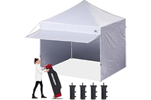 ABCCANOPY Pop up Canopy Tent with Awning and Sidewalls 10x10 Market -Series, White