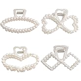 Hair Clips for Women,Claw Clip,Hair Claw Clips 4 Styles Pearl for Thin, Thick, Curly or Long Hair for Women and Girls