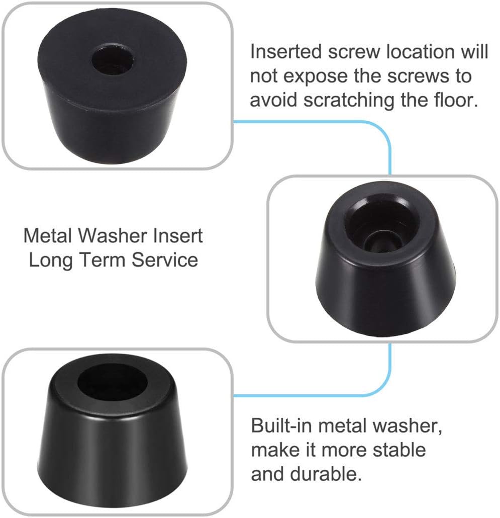 sourcing map D14 x 11 x H9mm Black Color Rubber Feet Anti Vibration Isolator Absorber Base Foot Pads, 20pcs - Image 5