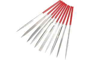 Mesee 10pcs Mini Diamond Needle File Set Stone Hardened Alloy Strength Steel Jewelers Small Metal File Tools Includes Round T