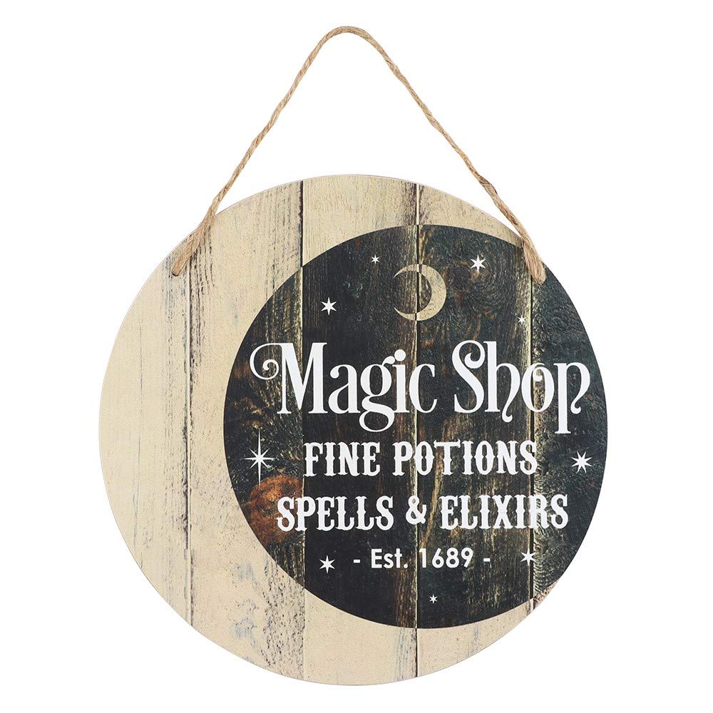 Enchanting "Magic Shop" Hanging Sign - 25cm x 25cm (1 Pc.) - Whimsical MDF Hanging Decor - Perfect for Halloween & Everyday Charm