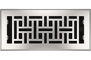 Decor Grates AJH410-NKL Floor Register, 4" x 10", Nickel
