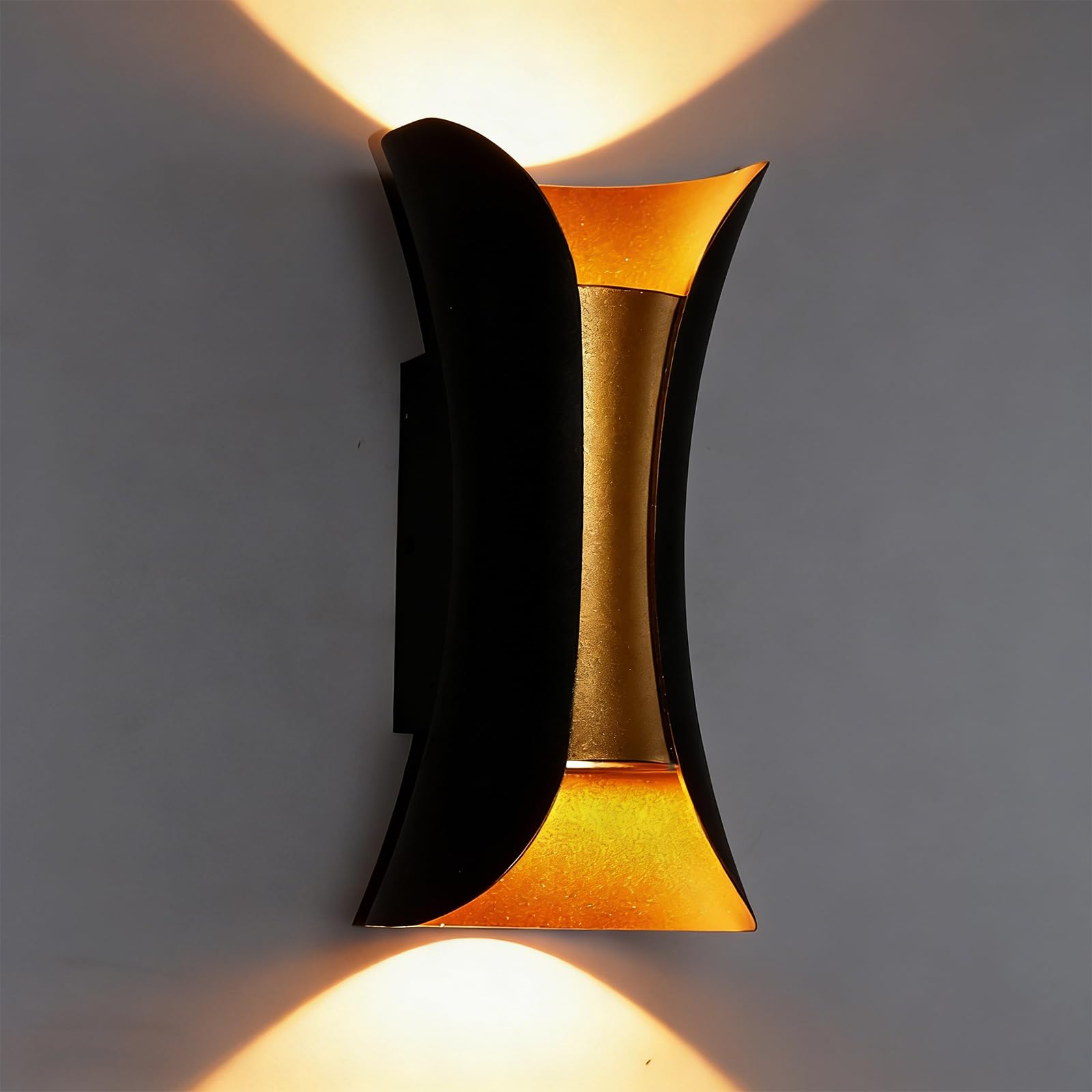 Chrasy Modern LED Wall Light Sconces IP65 Waterproof Outside Wall Lighting Indoor Outdoor Up Down Metal Wall Lamp 3000K Warm White Spot Night Light for Hallway, Bedside, Garden, Living Room