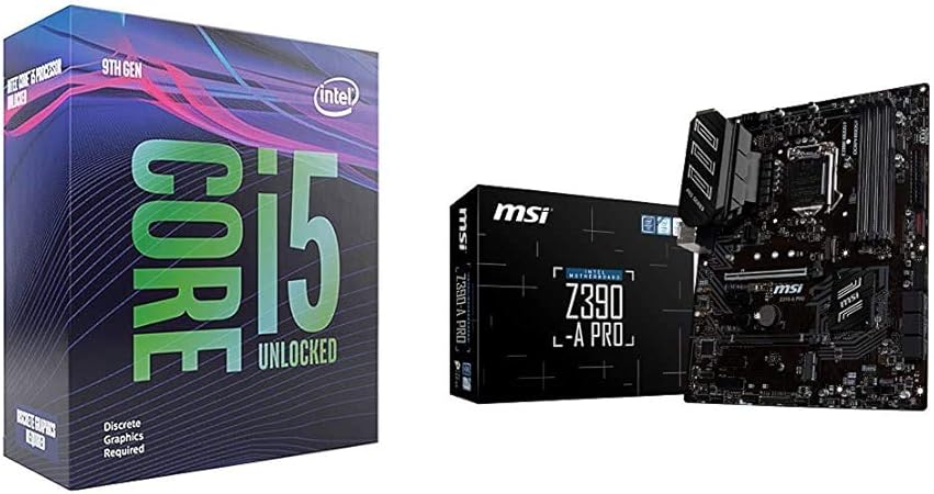 Amazon Com Intel Core I5 9600kf Desktop Processor Msi Z390 A Pro Lga1151 Intel 8th And 9th Gen M 2 Usb 3 1 Gen 2 Ddr4 Hdmi Dp Cfx Dual Gigabit Lan Atx Z390 Gaming Motherboard Amazon Com Intel Core I5 9600kf Desktop Processor Msi Z390 A Pro Lga1151 Intel 8th And 9th Gen M 2 Usb 3 1 Gen 2 Ddr4 Hdmi Dp Cfx Dual Gigabit Lan Atx Z390 Gaming Motherboard